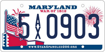 MD license plate 5AX0903