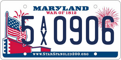 MD license plate 5AX0906