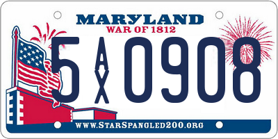 MD license plate 5AX0908