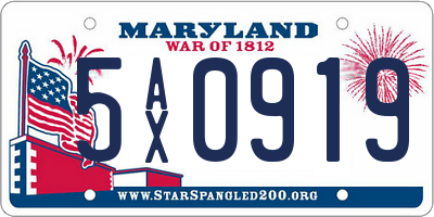 MD license plate 5AX0919