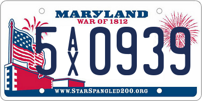 MD license plate 5AX0939
