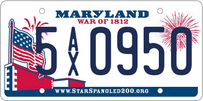 MD license plate 5AX0950