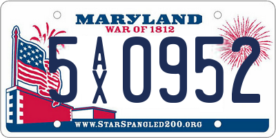 MD license plate 5AX0952