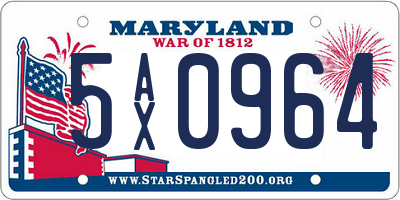 MD license plate 5AX0964