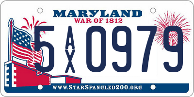 MD license plate 5AX0979