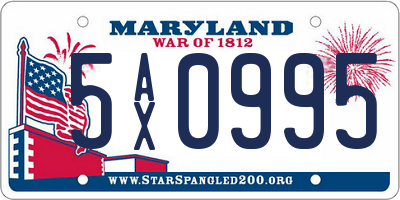 MD license plate 5AX0995