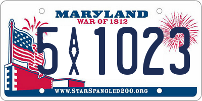 MD license plate 5AX1023