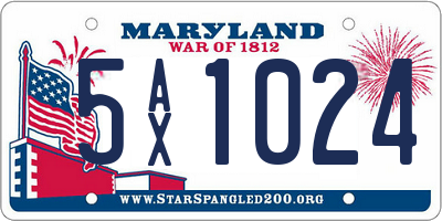 MD license plate 5AX1024