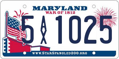 MD license plate 5AX1025