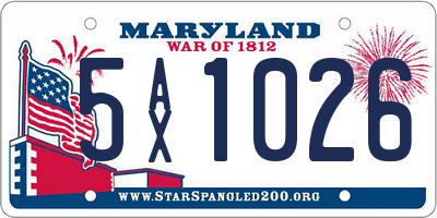 MD license plate 5AX1026