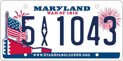 MD license plate 5AX1043