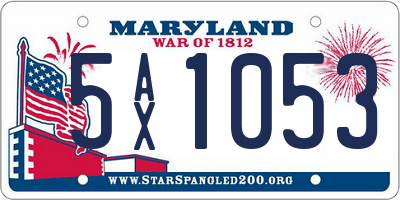 MD license plate 5AX1053
