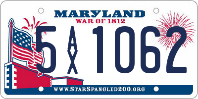 MD license plate 5AX1062