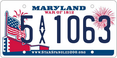MD license plate 5AX1063