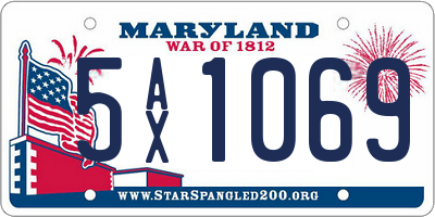MD license plate 5AX1069