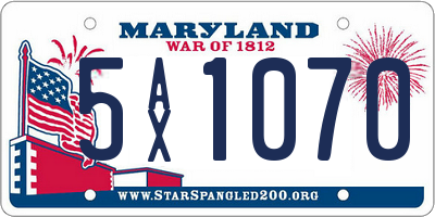 MD license plate 5AX1070