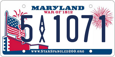 MD license plate 5AX1071