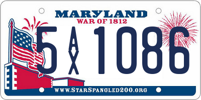 MD license plate 5AX1086
