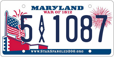 MD license plate 5AX1087