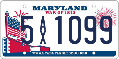 MD license plate 5AX1099