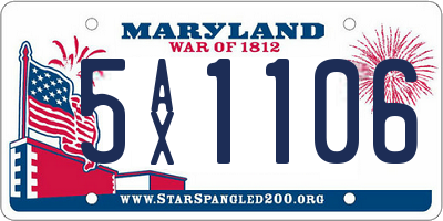 MD license plate 5AX1106