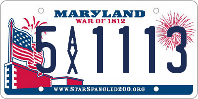 MD license plate 5AX1113