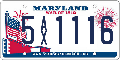 MD license plate 5AX1116