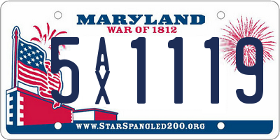 MD license plate 5AX1119