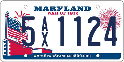 MD license plate 5AX1124