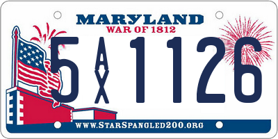 MD license plate 5AX1126