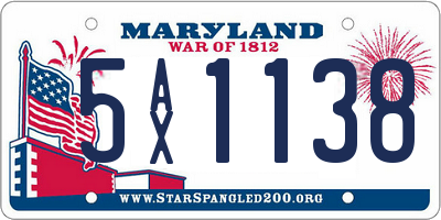 MD license plate 5AX1138