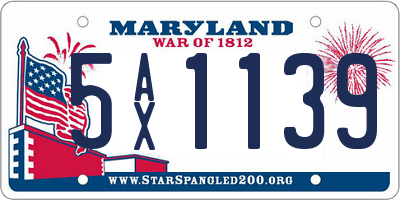 MD license plate 5AX1139