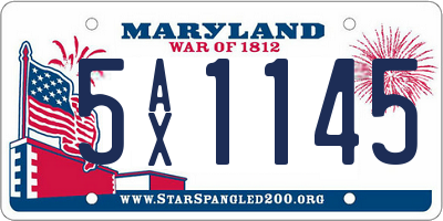 MD license plate 5AX1145