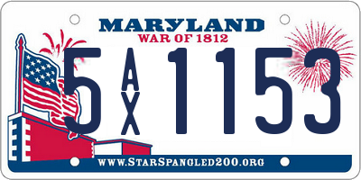 MD license plate 5AX1153
