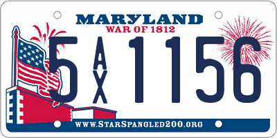MD license plate 5AX1156
