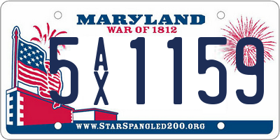 MD license plate 5AX1159