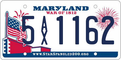 MD license plate 5AX1162