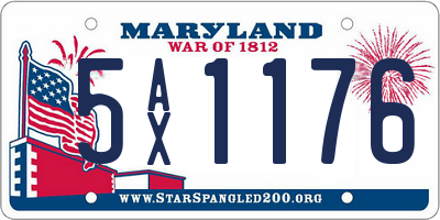MD license plate 5AX1176