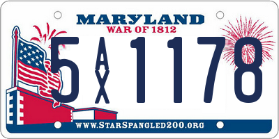 MD license plate 5AX1178