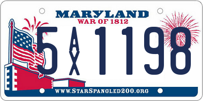 MD license plate 5AX1198