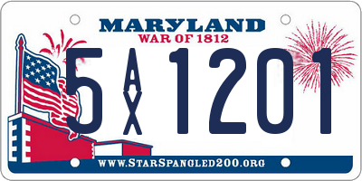 MD license plate 5AX1201