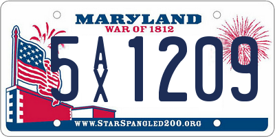 MD license plate 5AX1209