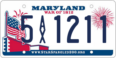 MD license plate 5AX1211