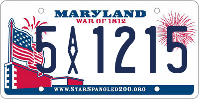MD license plate 5AX1215