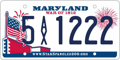 MD license plate 5AX1222