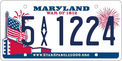 MD license plate 5AX1224