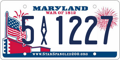 MD license plate 5AX1227