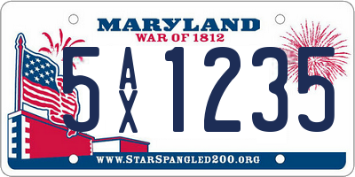 MD license plate 5AX1235
