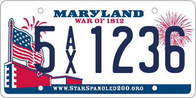 MD license plate 5AX1236