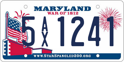 MD license plate 5AX1241